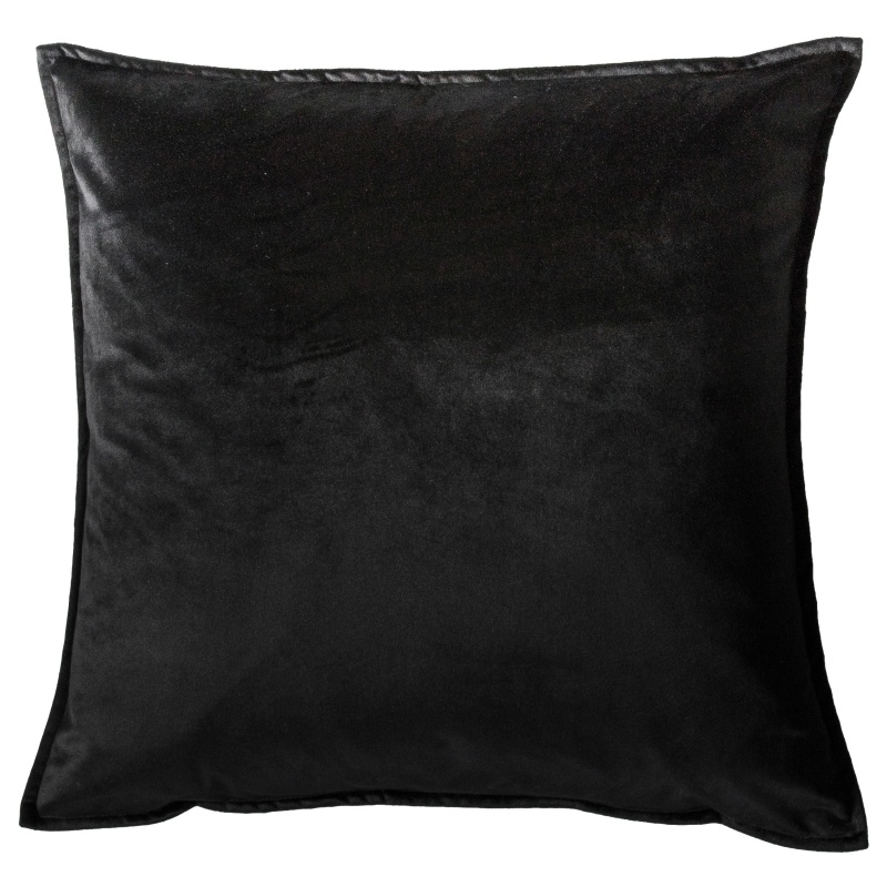 Downtown Meto Velvet Oxford Filled Cushion - Black