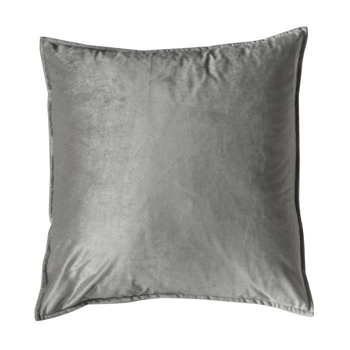 Downtown Meto Velvet Oxford Filled Cushion - Silver