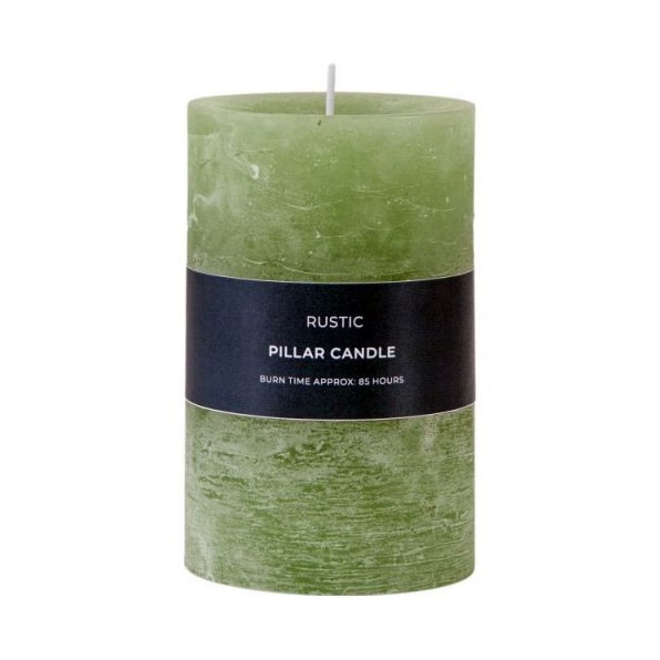 Rustic Pillar Candle - Sage