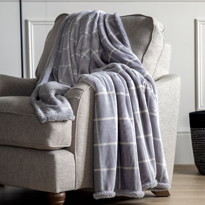 Window Payne Luxurious Sherpa Throw 152x177cm - Grey