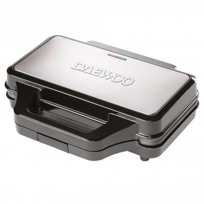 Daewoo Red/Green/Light Sda1389ge Deep Fill 2 Portion Sandwich Maker - Stainless Steel