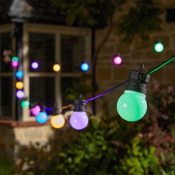 Smart Solar Party Festoon String Lights - Multi Coloured