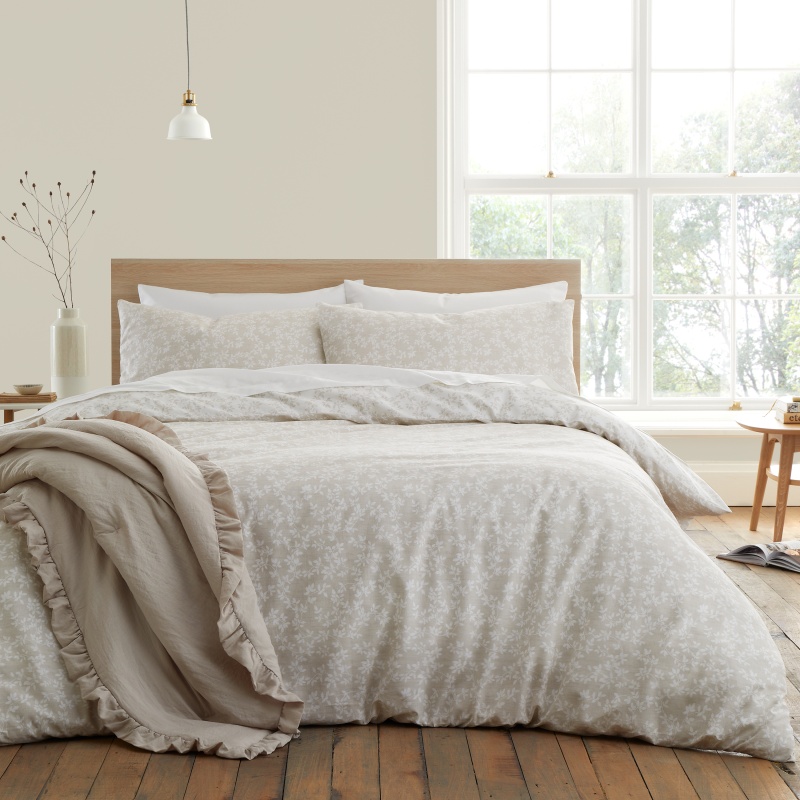 Bianca Shadow Leaves Duvet Cover Set - Natural - Super King