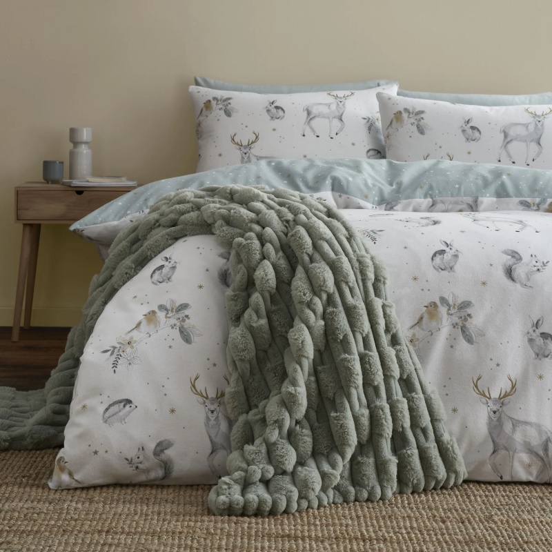 Bianca Carved Faux Fur Throw 150X200cm - Sage