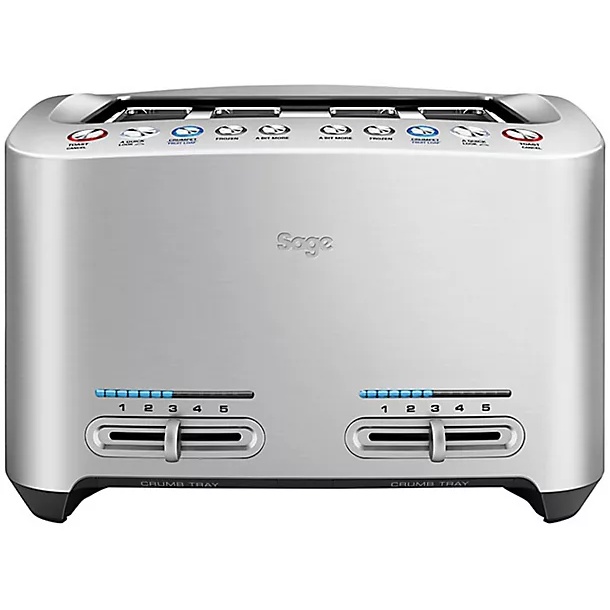 Sage Golden/Silver Bta845 The Smart Toast 4 Slice Toaster - Brushed Aluminium