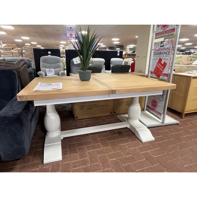 Kettle Clevedon 160cm/210cm Extending Dining Table - White/Oak