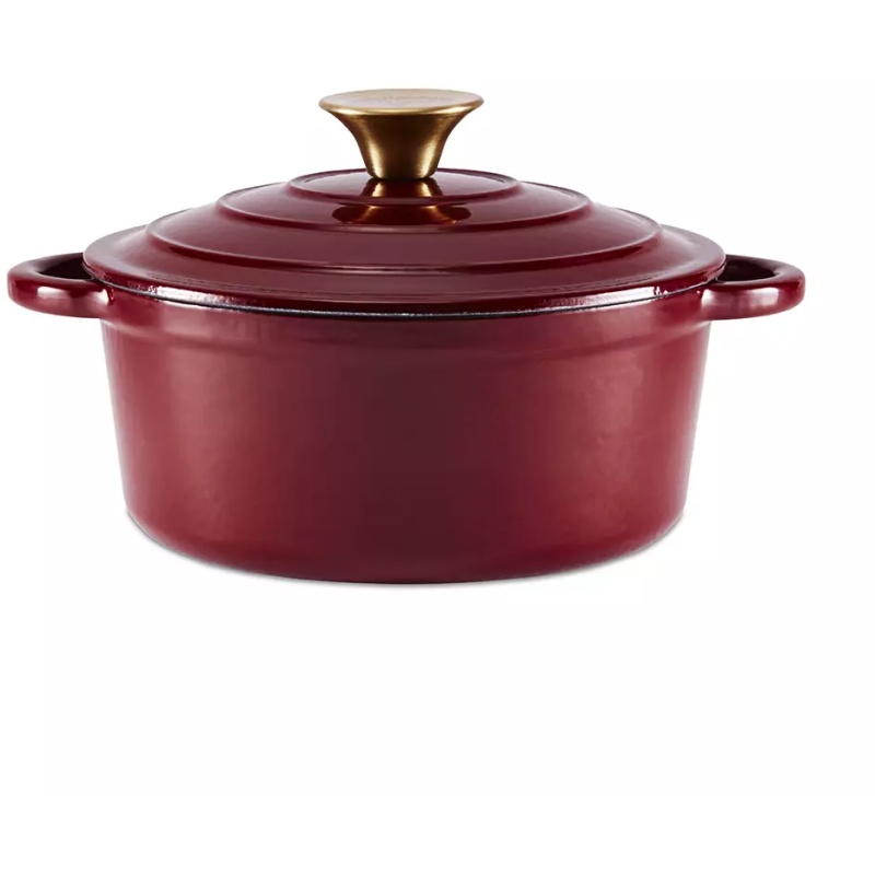 Barbary & Oak 20cm Round Cast Iron Casserole - Red