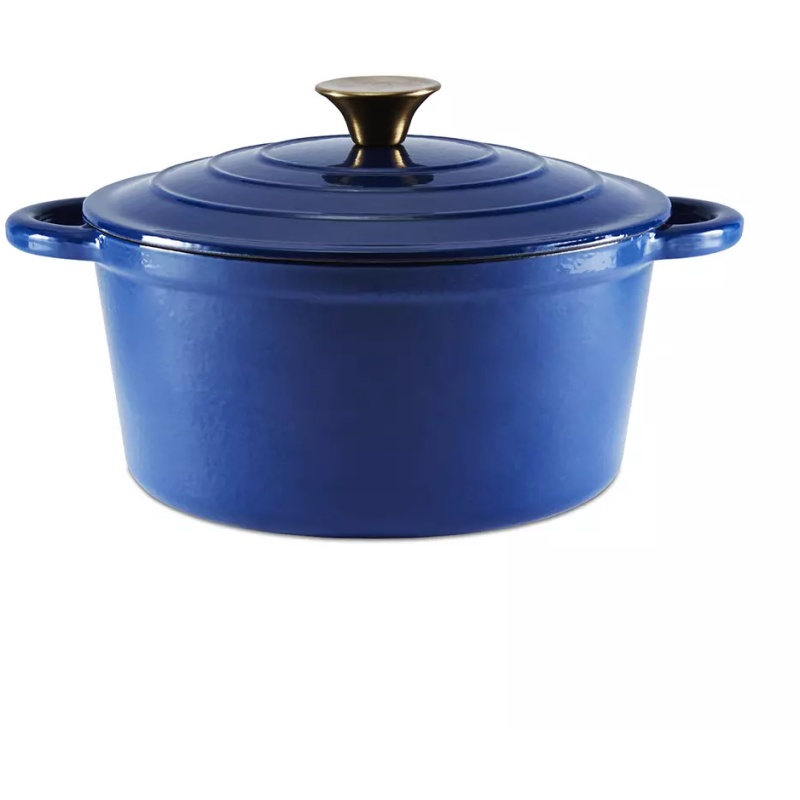 Barbary & Oak Cast Iron 24cm Casserole - Blue