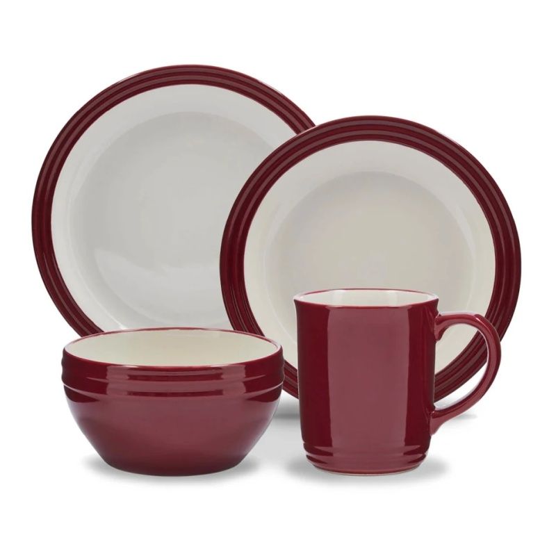 Barbary & Oak Foundry 16 Piece Dinnerware Set Red