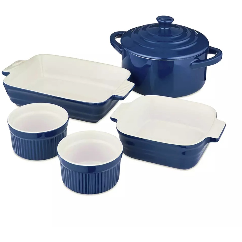 Barbary & Oak 5 Piece Ceramic Ovenware Set - Blue