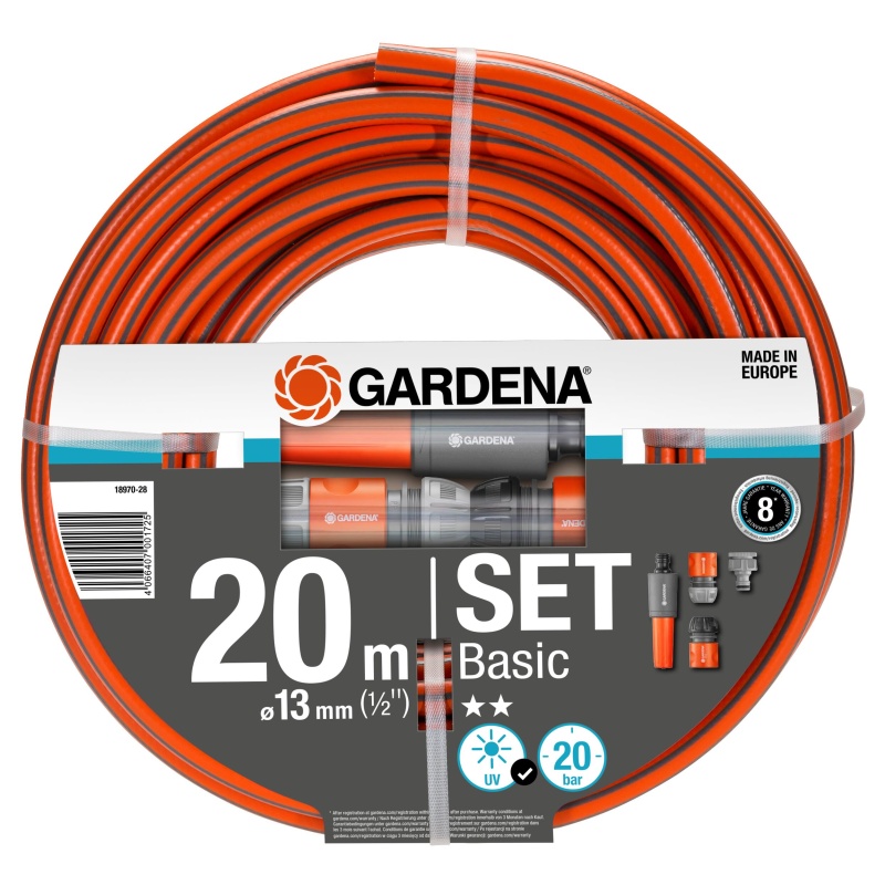 Gardena Basic Hose Set 13 mm (1/2 inch) - 20 m