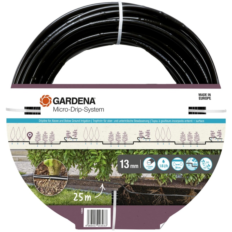 Gardena Gardena Micro-Drip Drip Irrigation Line for Bushes/Hedges - 25m