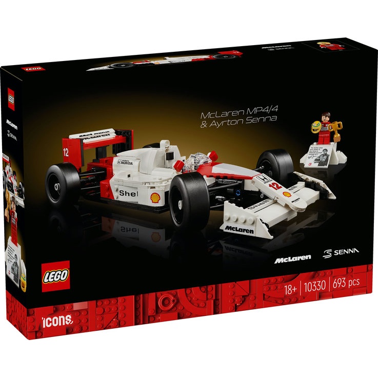 Image of LEGO Icons 10330 McLaren MP4/4 and Ayrton Senna In Multi