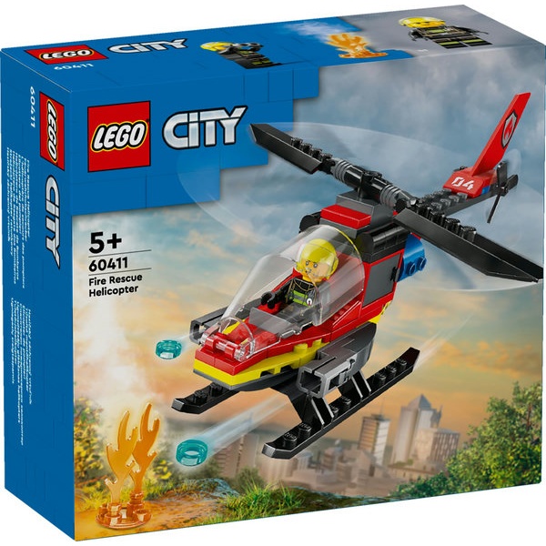 Photos - Construction Toy Lego City 60411 Fire Rescue Helicopter In Multi 