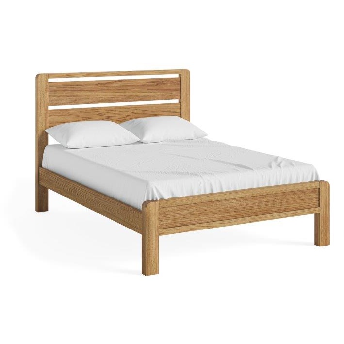 Zurich Slatted Oak Bedframe - Double