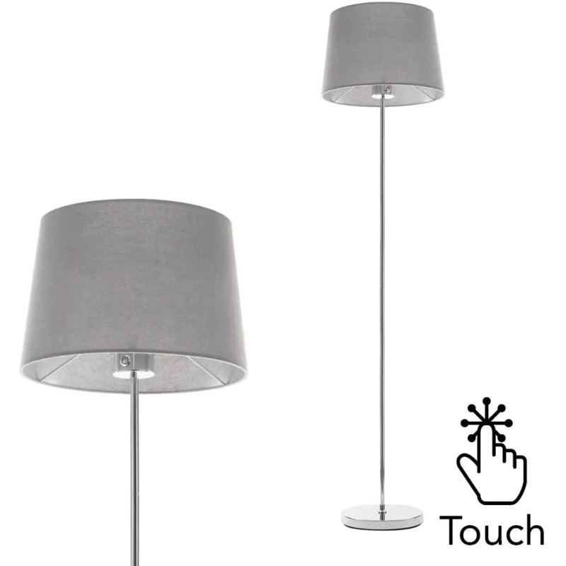 Bhs Grey Mira Stem Touch Floor Lamp