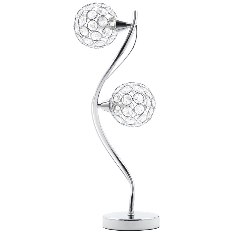 Bhs Light Orianna 2 Table Lamp - Chrome/Clear