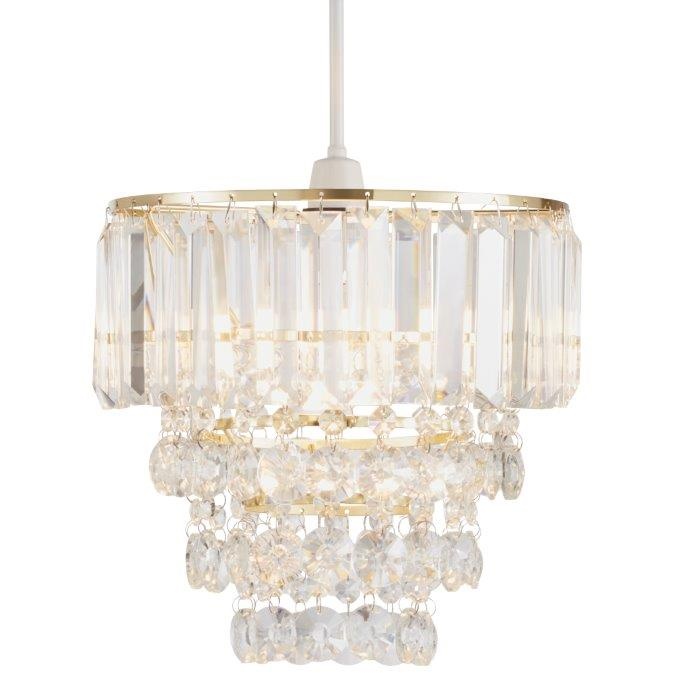 Bhs Light Paladina Easy Fit Shade 80Cm - Brass/Clear