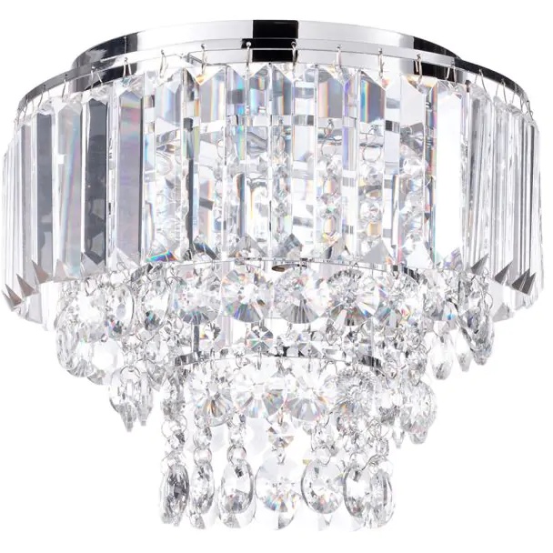 Bhs Light Paladina Flush 30Cm Ceiling - Chrome/Clear