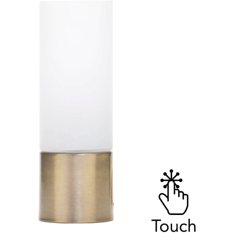 Bhs Light Tilly Cylinder Touch Lamp - Antique Brass/Alabaster