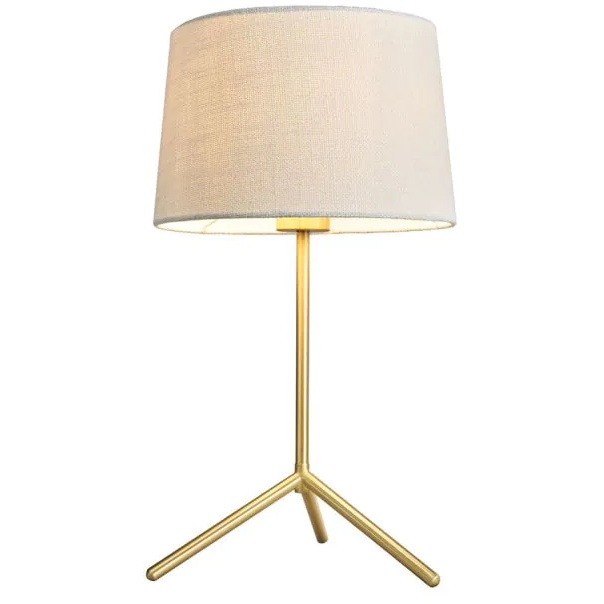 Bhs White Stassy Table Lamp - Brass