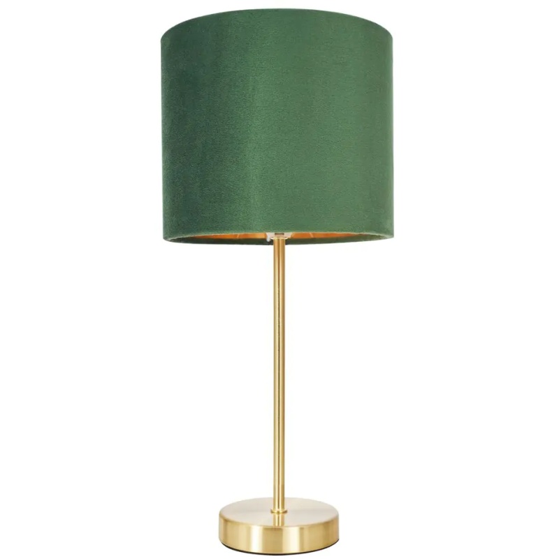 Bhs Green Velvet Table Lamp - /Brass
