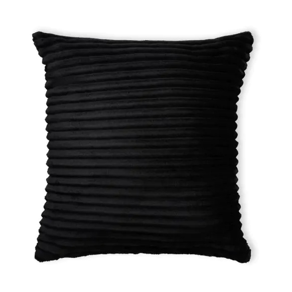 BHS Ribbon Velour Cushion 45cm - Black