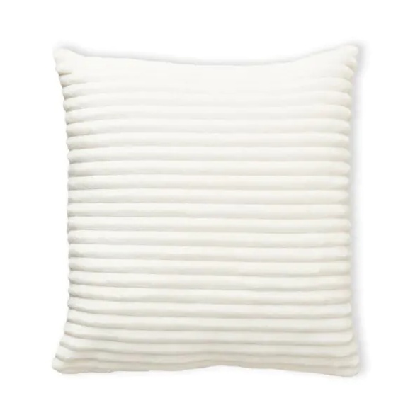 BHS Ribbon Velour Cushion 45cm - Cream