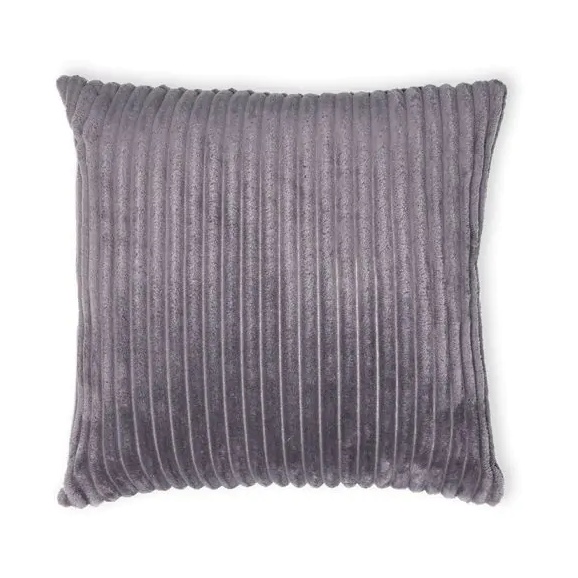 Bhs Grey Ribbon Velour Cushion 45Cm
