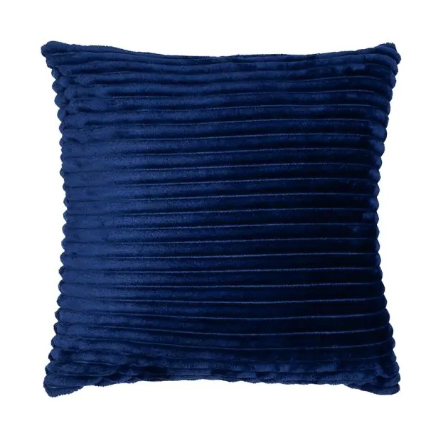 BHS Ribbon Velour Cushion 45cm - Navy