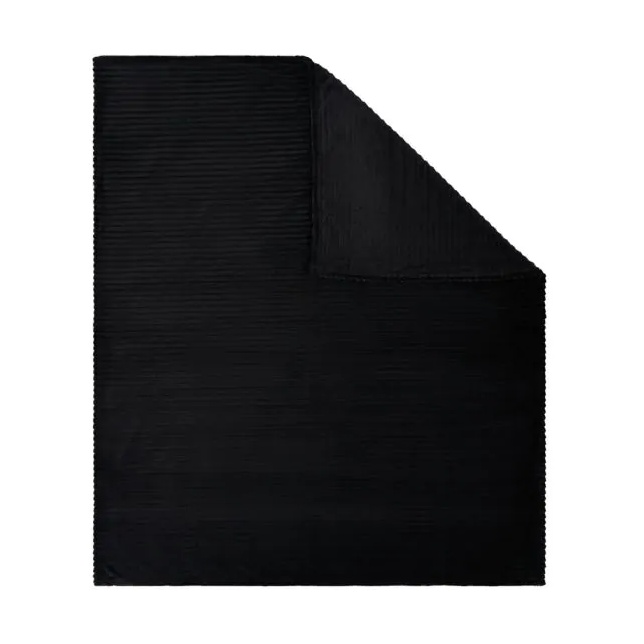 BHS Ribbon Velour Throw 127x152cm - Black