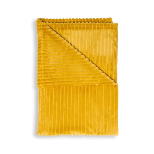 BHS Ribbon Velour Throw 127x152cm - Ochre