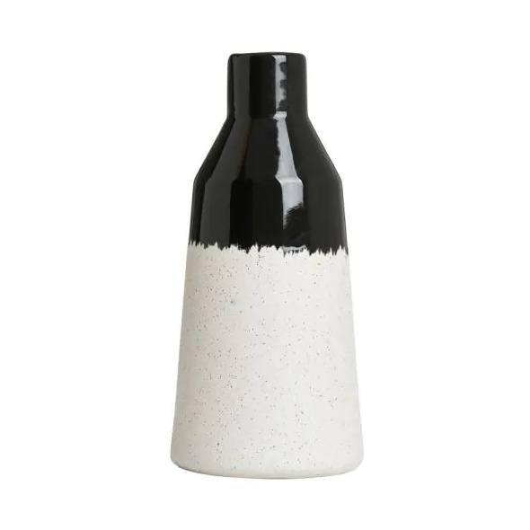 Bhs Black Bottle Shape Ceramic Texture Vase