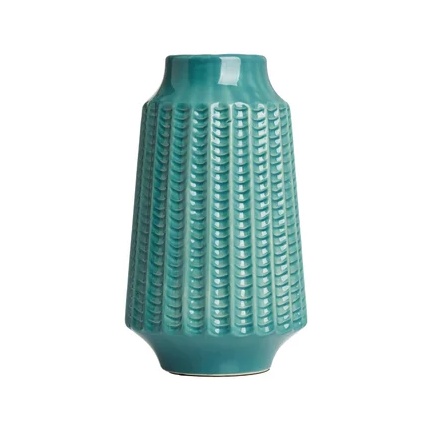 BHS Chevron Ceramic Vase - Green