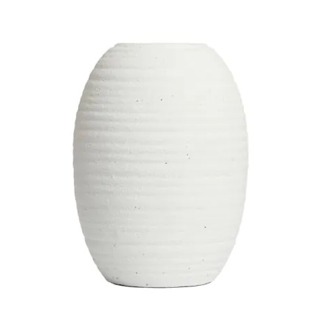 BHS Small Textured Cermaic Vase - Cream