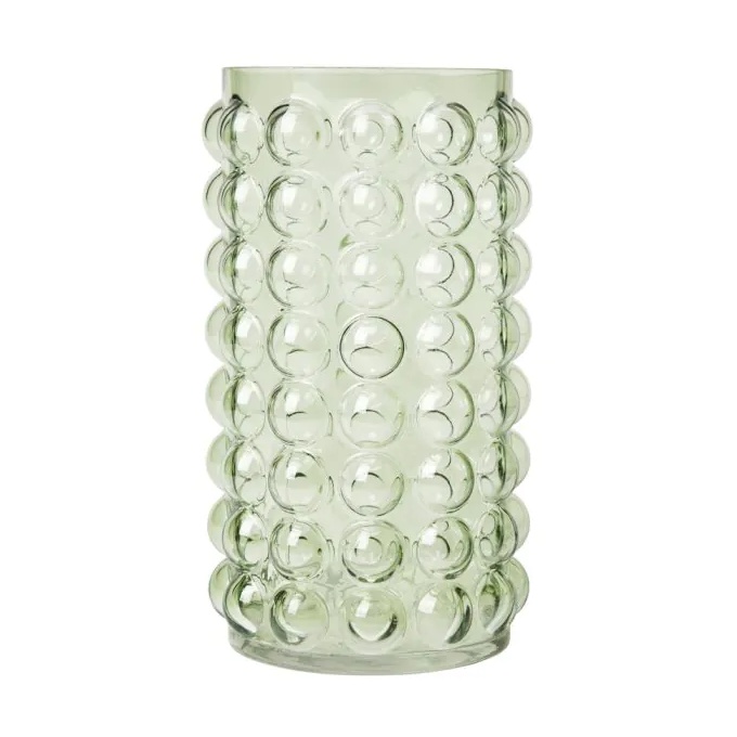 BHS Medium Bobble Glass Vase - Green
