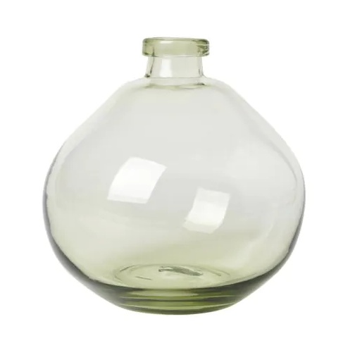 BHS Recycled Round Glass Vase - Green