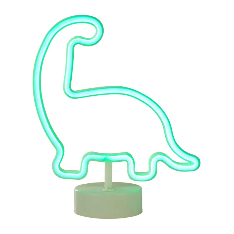 Bhs Green Glow Dino Neon Table Lamp