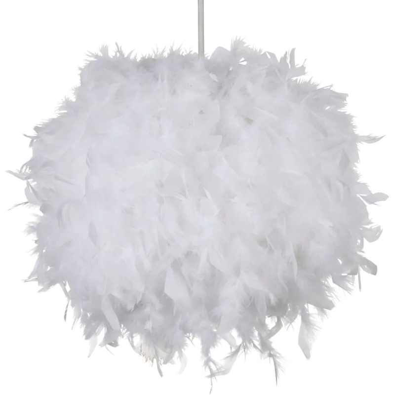 Bhs Light/White Feather Easy Fit Shade 40Cm