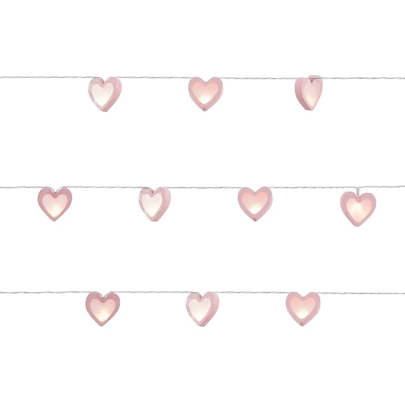 Bhs Pink Glow Led Love Heart String Lights
