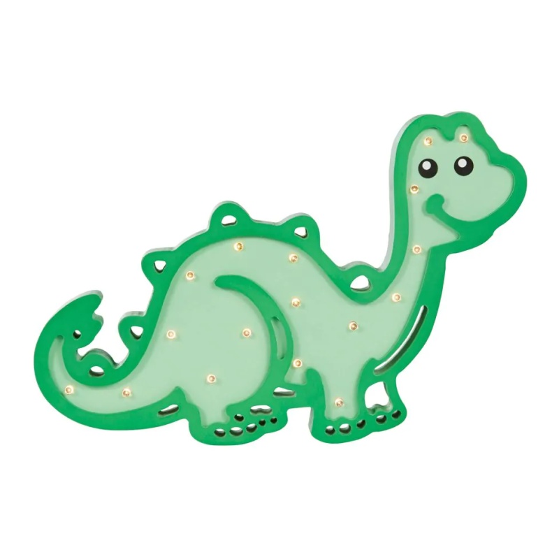 Bhs Light/Green Glow Wooden Dino Table