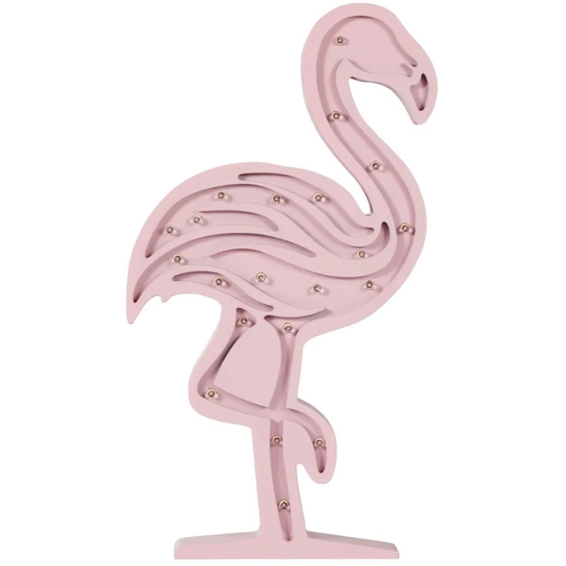 BHS BHS Glow Wooden Flamingo Table Light - Pink
