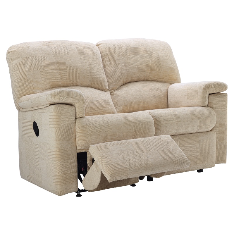 G Plan Chloe 2 Seater Recliner Sofa - Checkers Oyster