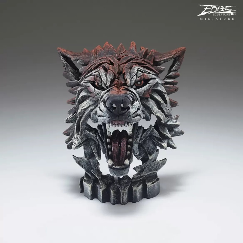Edge Sculptures Grey Edge Wolf Bust Miniature Sculpture