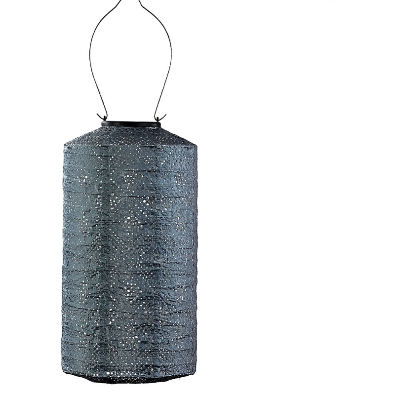 Lumiz Cylinder Solar Lantern - 18cm - Topaze - Grey Blue