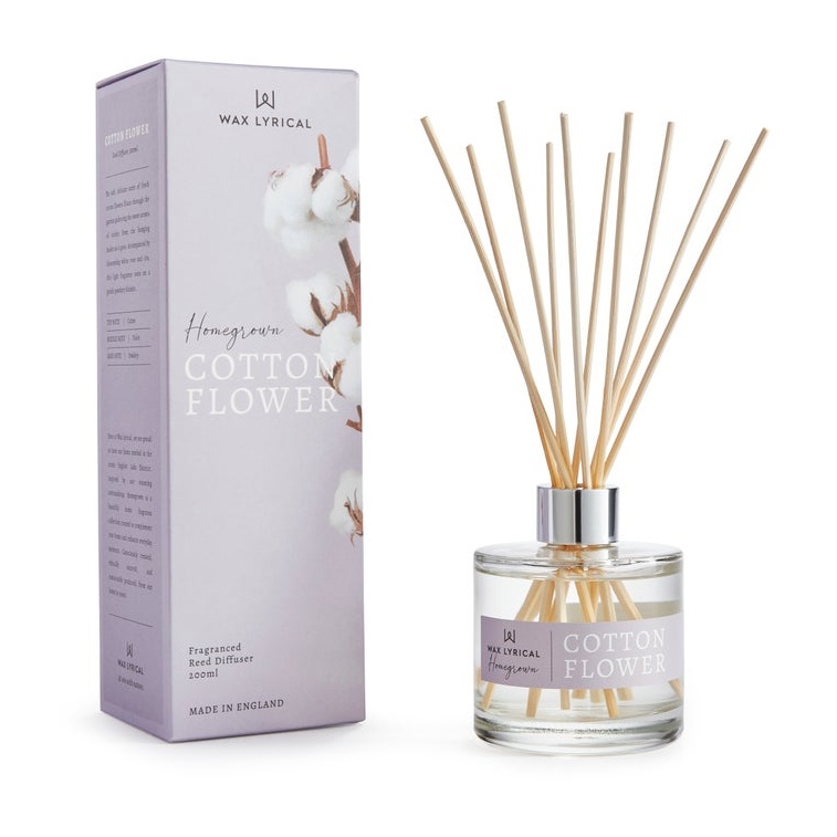Wax Lyrical Homegrown Cotton Flower Reed Diffuser - 200ml Refill Bottle