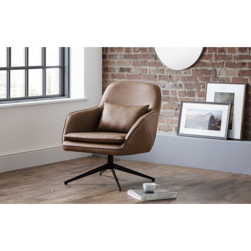 Julian Bowen Brown/Black Bowery Swivel Chair