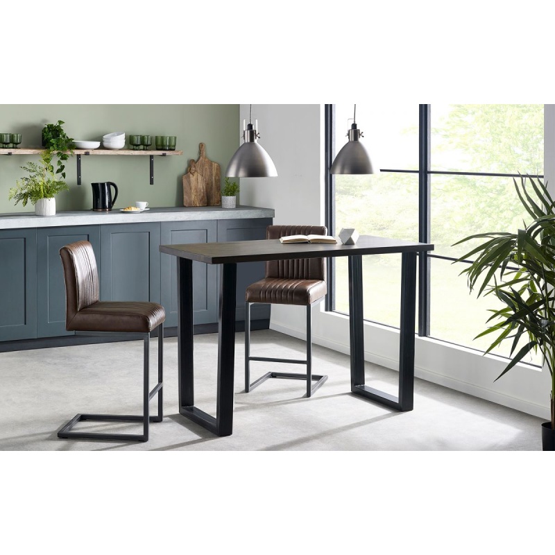 Julian Bowen Dark Brooklyn Bar Table - Oak