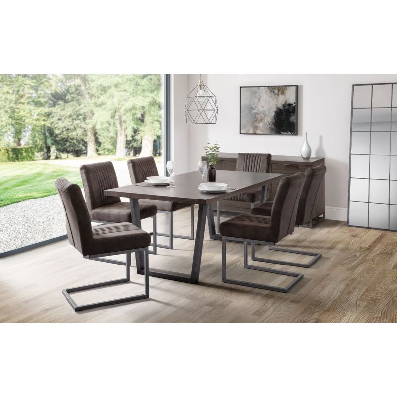 Julian Bowen Dark Brooklyn Dining Table - Oak