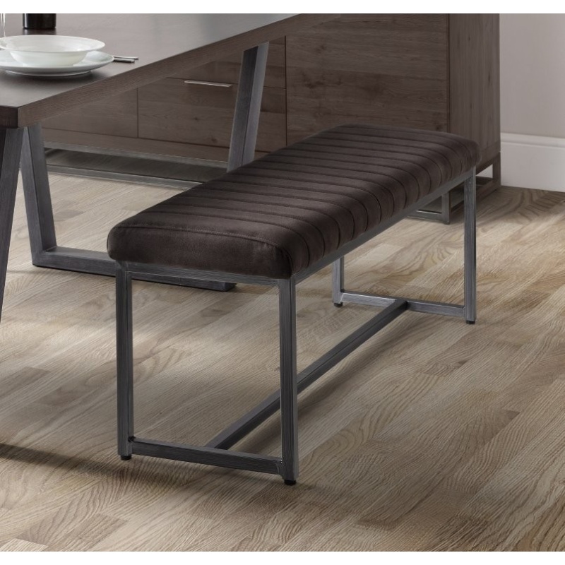 Julian Bowen Grey Brooklyn Upholstered Bench - Charcoal